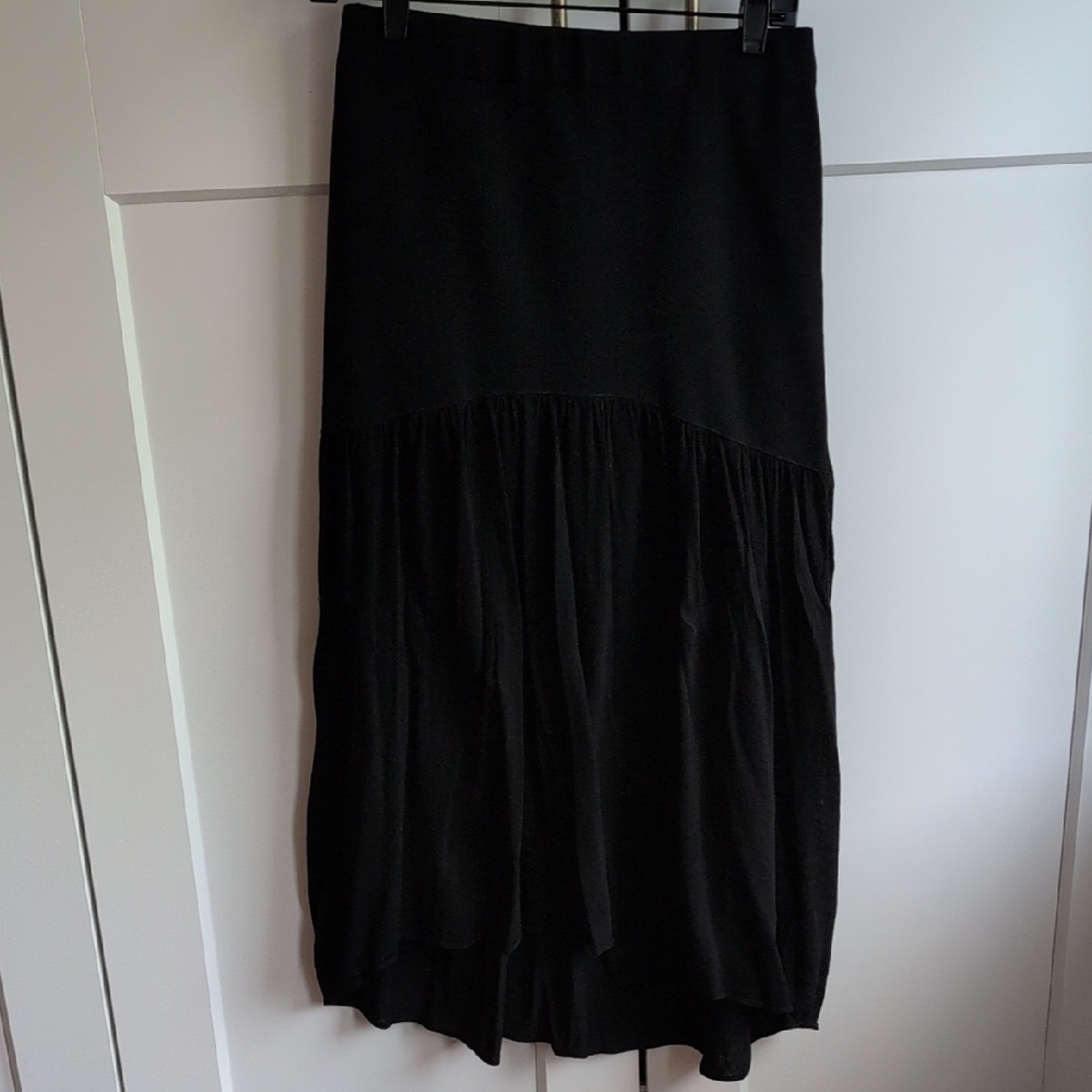 Toteme Black Bubble Midi Skirt Tiered Casual